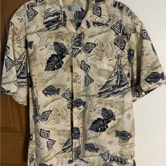 Tropical Artistic Print Short Sleeve Shirt L - Picture 1 of 4